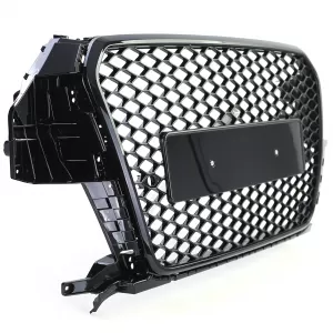 Griglia radiatore sportiva a nido d'ape nera lucida adatta per Audi Q3 8U pre-facelift 11-15-image-6206507