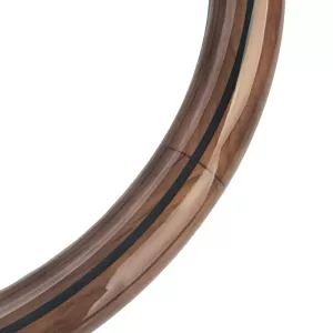 35 Zoll Holzlenkrad mit silbernen Speichen, Vintage-Stil-image-6206752