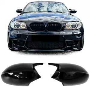 image-10-Csere tükörborítás fényes fekete BMW E81 E82 E87 E88 facelift előtti modellekhez