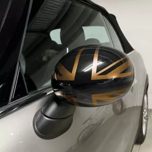Mirror caps Union Jack black gold fits for Mini F54 F55 F56 F57 13-18