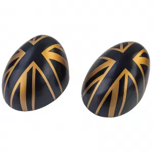 Mirror caps Union Jack black gold fits for Mini F54 F55 F56 F57 13-18