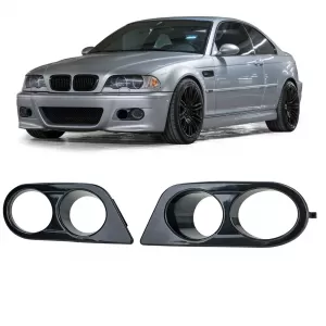 Fog light covers bumper black gloss suitable for 3 Series BMW E46 98-07