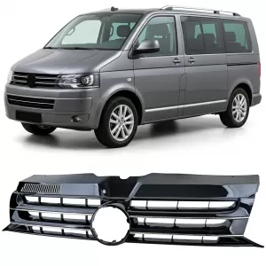 image-60-Hűtőrács fényes fekete króm díszítéssel, embléma tartóval VW Bus T5 Facelift 09-15