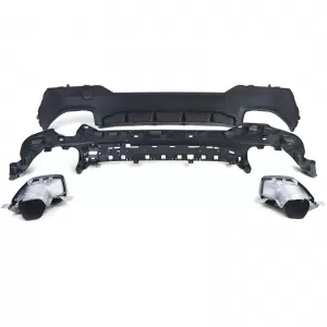 Diffusore posteriore sportivo lucido + terminali di scarico look 440 adatto per BMW Serie 4 G22 G23 420 430-image-6207342