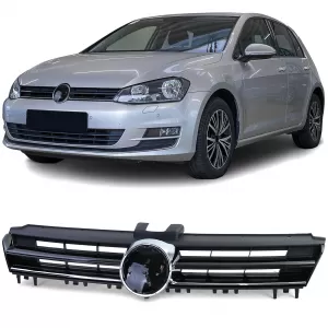 Sport grille black gloss with chrome trim for VW Golf 7 including GTI 12-17