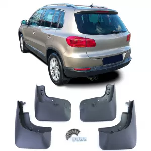 Mud flap set front and rear black for VW Tiguan 1 5N 07-18