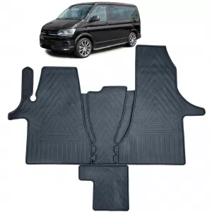 Premium rubber floor mat set 4-piece fits VW Bus Transporter T6.1 from 2019