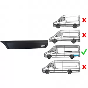 Rear left side panel trim strip for Mercedes Sprinter W906 2006-2018 L3