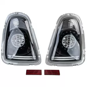 Fari posteriori a LED in vetro trasparente neri adatti per Mini One Cooper R56 2006-2010-image-6207764