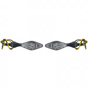 Motorcycle LED Mini Turn Signals Freestyle Mini Indicators Black with E-Mark