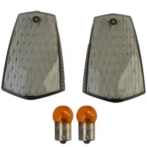 Motorcycle indicator lenses turn signal pair smoke for Yamaha FZR FZ XJR XJ TDM 600-1300