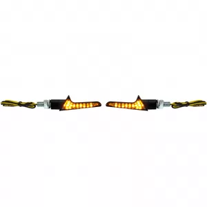 Universal motorcycle LED indicators Strike pair clear glass smoke with E-mark