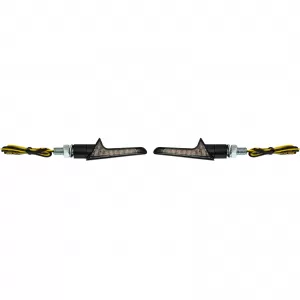 Universal motorcycle LED indicators Strike pair clear glass smoke with E-mark
