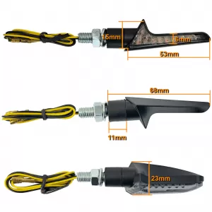 Universal motorcycle LED indicators Strike pair clear glass smoke with E-mark