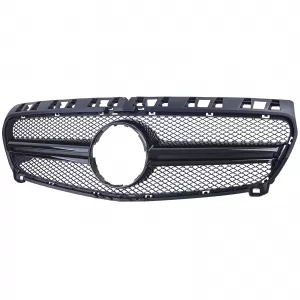 Sport grille double bar glossy black for Mercedes A-Class W176 12-15