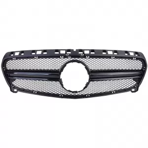 Sport grille double bar glossy black for Mercedes A-Class W176 12-15