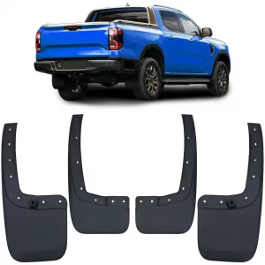 Mud flaps set front and rear black for Ford Ranger T9 from 2023
