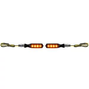 Motorcycle LED Mini Indicator AMP Black Smoked Glass Universal with E-Mark