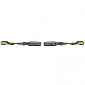Motorcycle LED Mini Indicator AMP Black Smoked Glass Universal with E-Mark