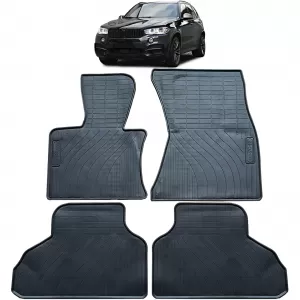 Car Rubber Floor Mats Black Premium Set for BMW X5 F15 13-18