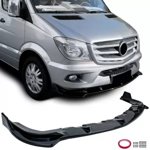 Front spoiler lip gloss black for Mercedes Sprinter W906 facelift 2013-2018