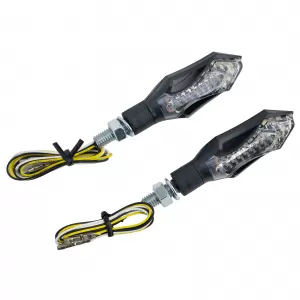 Motorcycle LED Universal Turn Signal + Position Light Black Hatch/Rush with E-Mark
