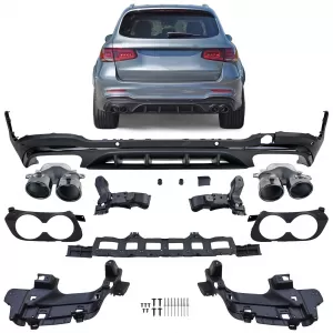 image-39-Sport hátsó diffúzor + fekete kerek kipufogóvégek Mercedes GLC X253 19-22 facelift