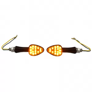 Motorcycle LED Mini Indicator ELEGANT Custom Mini Indicator Black with E-Mark