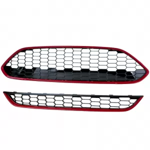 Radiator Grille Set ST Honeycomb Design Red Black Gloss for Ford Fiesta 2013–2017