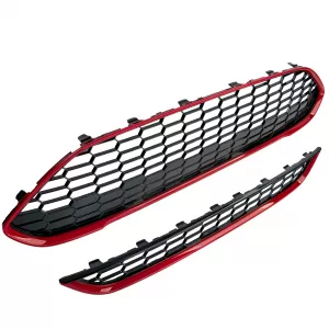 Radiator Grille Set ST Honeycomb Design Red Black Gloss for Ford Fiesta 2013–2017