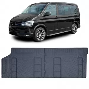 Premium rubber floor mat 2-piece 1st row rear fits for VW Bus T5 T6 T6.1