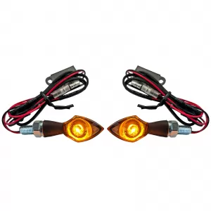 Motorcycle LED Mini Turn Signal Pen Head Custom Black Mini Indicator with E-Mark