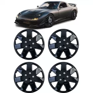 Tenzo-R XIII hubcaps 16 inch black gloss set of 4 wheel covers for steel rims