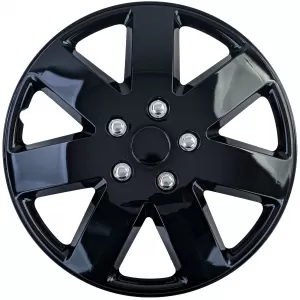 Tenzo-R XIII hubcaps 16 inch black gloss set of 4 wheel covers for steel rims