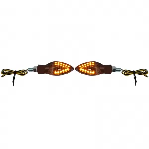 Motorcycle LED Mini Indicators Spades Custom Black Smoke Mini Indicators with E-approved