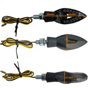 Motorcycle LED Mini Indicators Spades Custom Black Smoke Mini Indicators with E-approved
