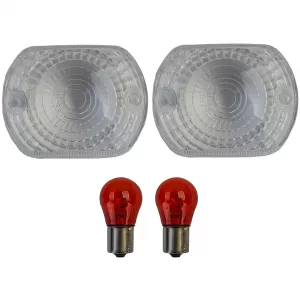 Clear indicator lenses incl. bulbs for Kawasaki with E-mark