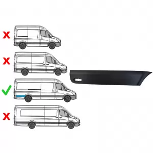 Right rear side panel trim molding for Mercedes Sprinter W906 2006-2018 L3