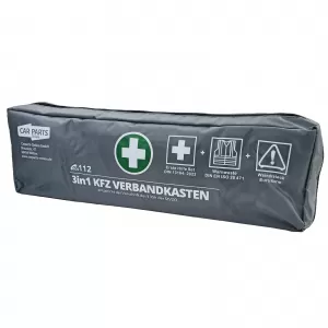 Car first aid kit 3 in 1 set DIN 13164 + safety vest + warning triangle