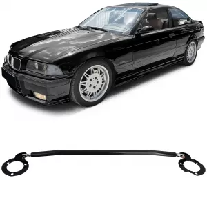 Aluminum strut bar black front for 3 Series BMW E36 6 cyl 320i 323i 325i 328i 1992-1999