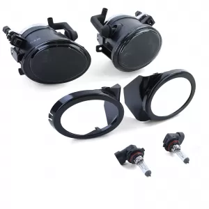 Clear glass fog lights black smoke fits for BMW E39 E46 with M bumper