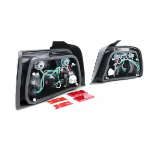 Clear Glass Tail Lights Black Smoke Set for 3 Series BMW E36 Sedan 1990-1999