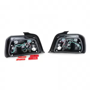 Clear Glass Tail Lights Black Smoke Set for 3 Series BMW E36 Sedan 1990-1999