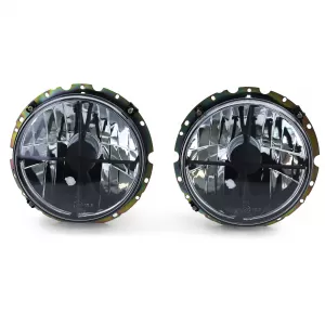 Clear glass headlights black smoke with crosshair for VW T2 73-79 + T3 79-92