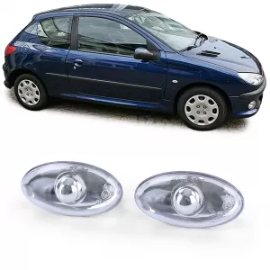 Clear glass side indicator chrome for Peugeot 107 206 SW CC 307 407 607 Toyota Aygo