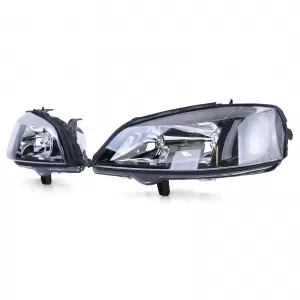 Klarglas Scheinwerfer Schwarz Set Rechts Links für Opel Astra G 1997-2004
