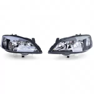 Klarglas Scheinwerfer Schwarz Set Rechts Links für Opel Astra G 1997-2004