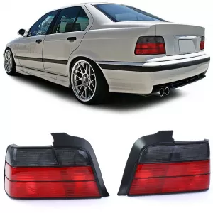 Tail lights Red Black Smoke Set suitable for 3 Series BMW E36 Sedan 90-99