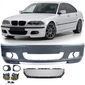 image-44-Sport első lökhárító + ABE + sárga ködlámpák BMW E46 sedan touring modellekhez