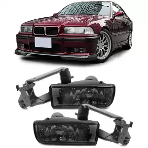 Clear glass fog lights black smoke suitable for BMW E36 91-99 including M3